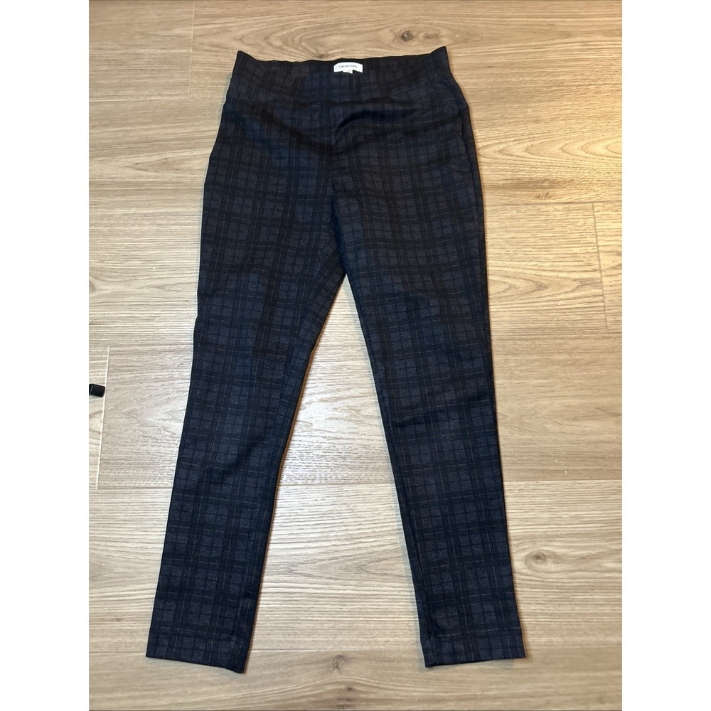 Calvin Klein Womens Size 4 Plaid Pull On Skinny Dress Pants